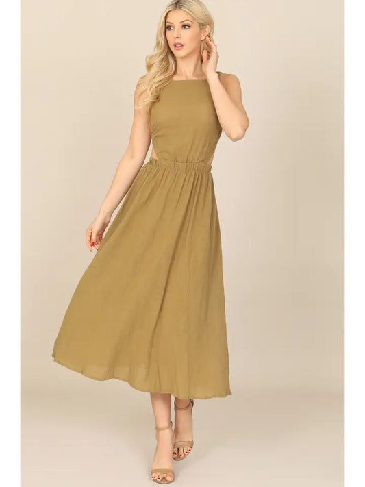 Strappy Backless Side Cut-Out Dress